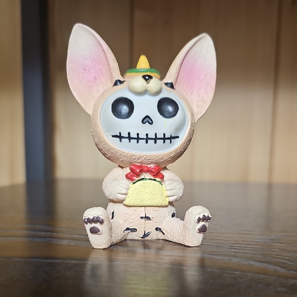 Skeleton Bunny Action Figure with Red Bow